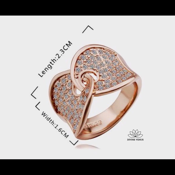 Rose Gold Czech Rhinestone Ring - Picture 5 of 6